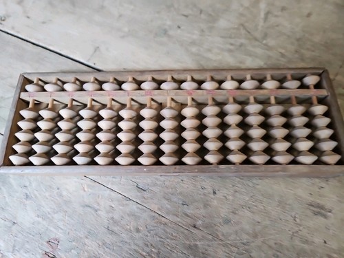 Ábaco de madera vintage/antiguo chino o japonés de 15 filas - Imagen 12 de 15