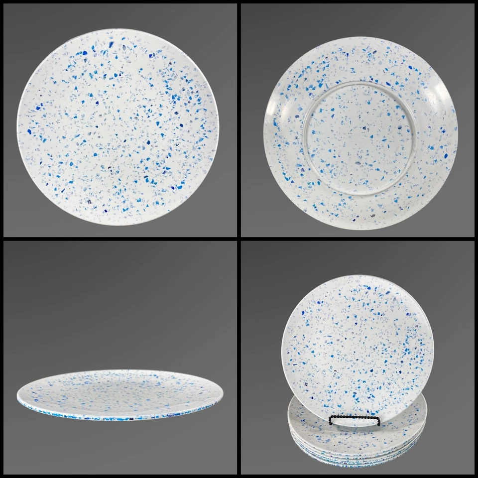 Zak! Juego de vajilla confeti de melamina Designs - Salpicaduras azules 20 piezas Foto 4 de 4