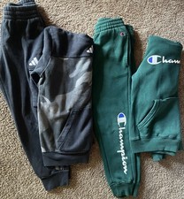Nike/Champion Boys/kids Youth Sz:S/M Sweatpants/Hoodie Set Black/Gray/Green Logo