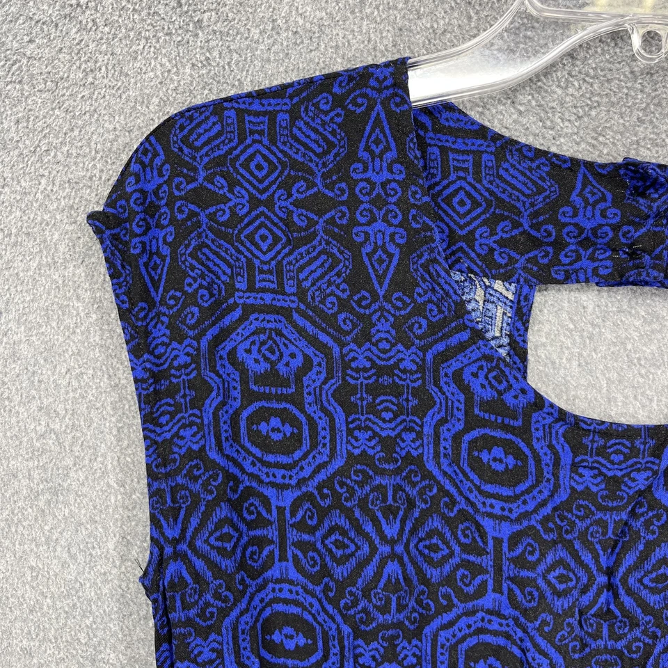 Ambiance Apparel Romper Womens Small Geometric Print Keyhole Back Rayon Jumpsuit - Image 4 of 4