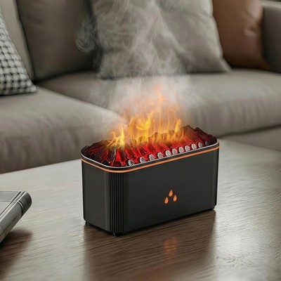 Essential Oil Diffuser, Flame Air Aromatherapy 7 Color Black 