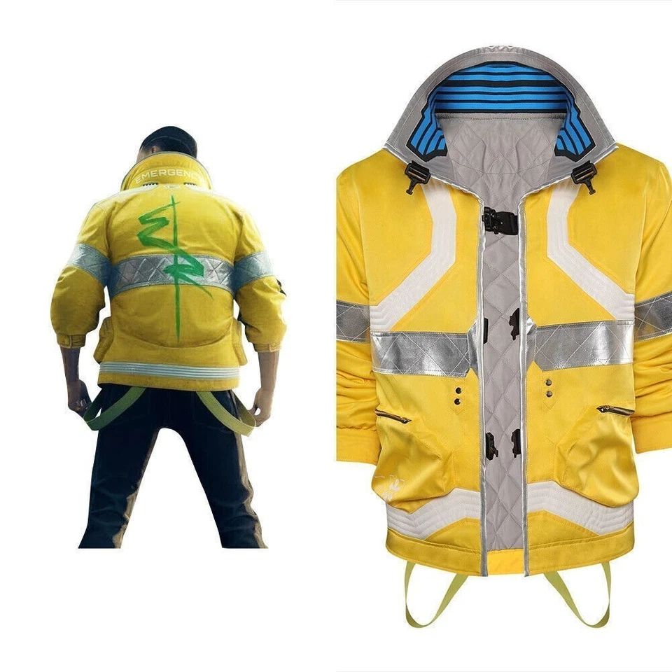 Chaqueta Abrigo Amarillo David Martinez Cosplay Cyberpunk Edgerunners 2077 David Hombre Foto 2 de 4