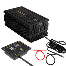 2000W Power Inverter 12V DC to 110V 120V AC Converter LCD Remote w/ 4 AC Outlet