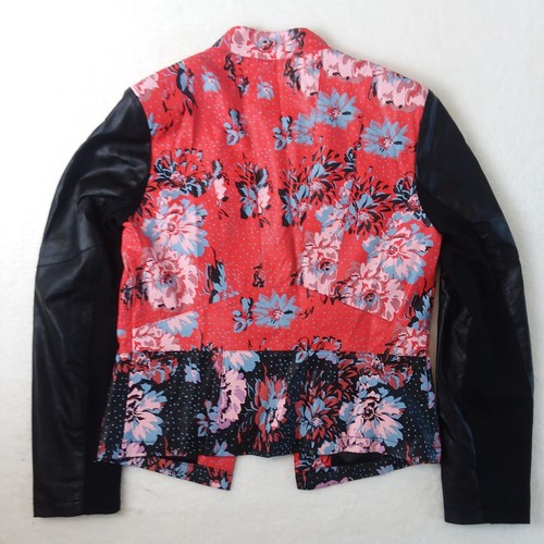 Chaqueta de Moto GILI Got It Love It Floral Roja Negra Talla 10 Damas Informal Cuero Sintético - Imagen 9 de 17