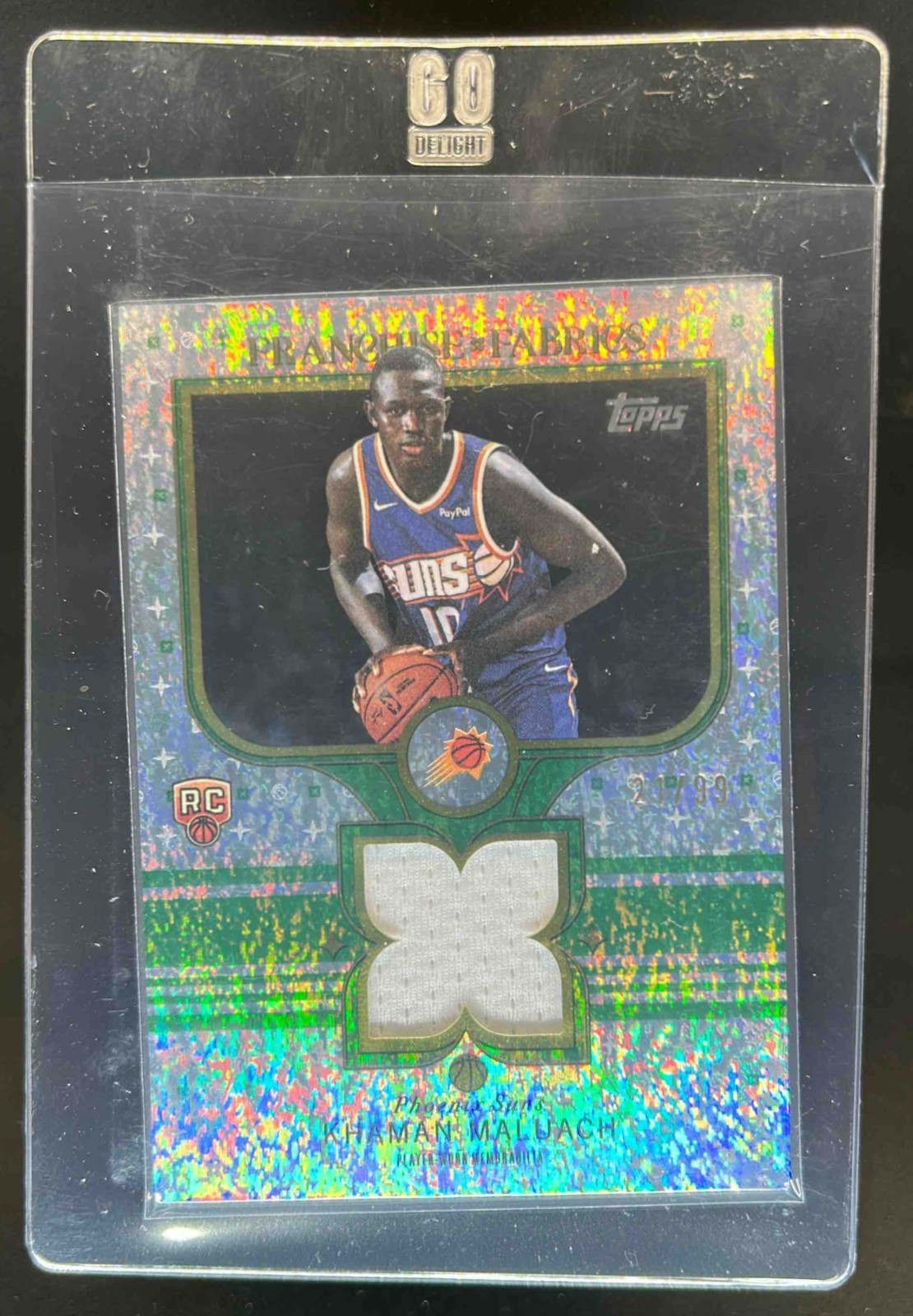 2025-26 Topps Khaman Maluach Franchise Fabrics RC Jersey Green Holo Foil #21/99