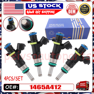 #ad #ad 4Pcs Fuel Injectors For Mitsubishi 2014 2019 Outlander 2015 2017 Lancer 1465A412 $32.89
