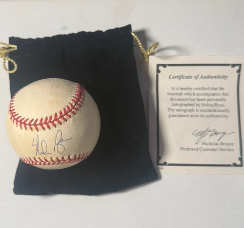 Nolan Ryan signed baseball with COA