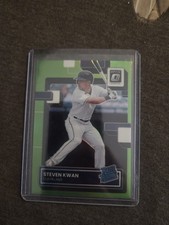 2022 Panini Donruss Optic Steven Kwan RC Lime Green Prizm Guardians #158