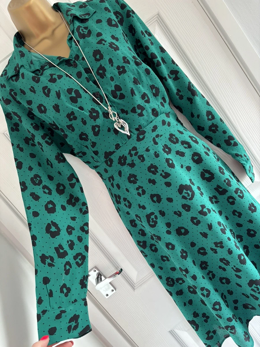 Ladies Dresses Green Leopard Print Dress Uk Animal Print Green Dresses For Women For Sale UK
