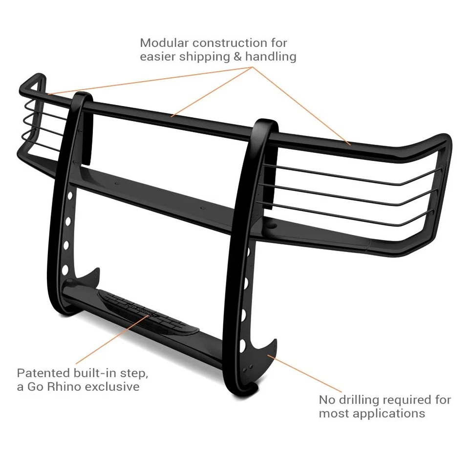 For Chevy Express 2500 03-24 Go Rhino 3000 Series Black Modular Grille Guard Foto 3 de 4