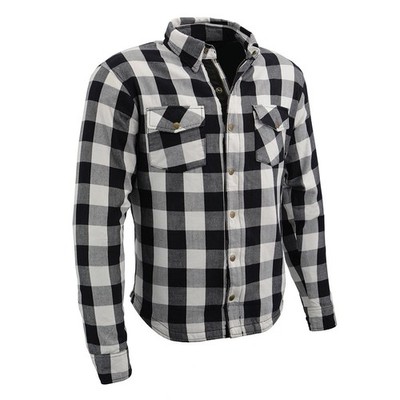 Milwaukee Leather MPM1633 Men's Plaid Flannel Biker Shirt with CE Approved Armor