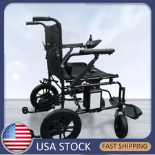 Dual Motor 500W 24V 12Ah Lightweight Foldable Electric Wheelchairs USfS