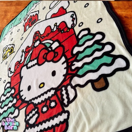 Coperta Sanrio Hello Kitty 'Just Flurries' Natale Inverno 40x50 Lancio Setoso - Foto 2 di 4