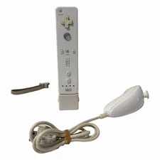 Nintendo Wii Remote Controller, Motion Plus Adapter Nunchuck OEM + Strap