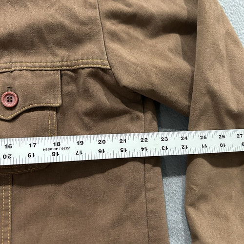 Vintage Sears Shirt Mens Large Brown Jeans Joint 60s 70s Western Rockabilly USA - Picture 7 of 8