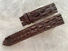 20mm/18mm Brown Alligator Crocodile Print Leather Watch Strap Band