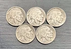 Lot Of 5 1936 D Buffalo Nickel Denver Mint Full Date Horn And Tail Visible