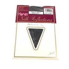 Vintage 1989 Hanes Silk Reflections Silky Sheer Pantyhose CD Barely Black 715