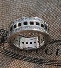 18 CARAT WHITE GOLD GUCCI BASSO SPINNING RING DIAMOND ETERNITY SIZE M 1/2
