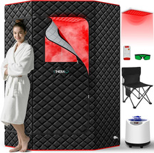 XL Infrared Sauna Box with True 660  850Nm Red Light Therapy Lamp, Portable Red