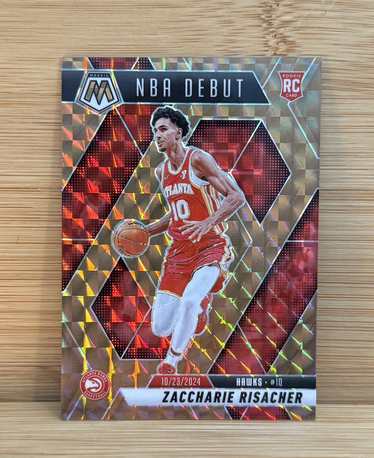 ZACCHARIE RISACHER 2024-25 MOSAIC NBA DEBUT ROOKIE BRONZE PRIZM RC /75
