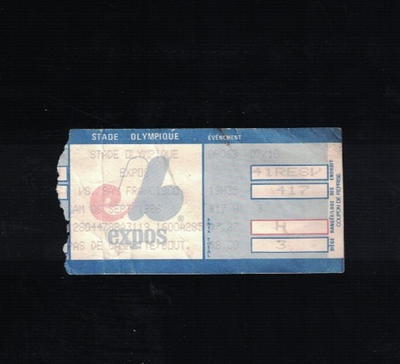 Montreal Expos vs Cincinnati Reds July 10 1986 Ticket Stub | eBay