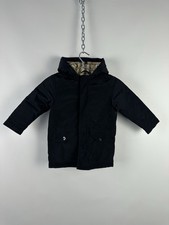 Burberry Boys Navy Blue Nylon Jacket Coat Nova Check Lined SZ 4 Years 104cm