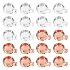 20 Pcs Crimp Beads for Jewelry Making, 3.5mm Spacer Bead Cover, Rose Gold/Silver
