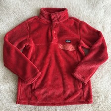 Patagonia Re-Tool Snap T Pullover Fleece Jacket Girls Medium 10 Red High Pile
