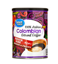Great Value Colombian Roast Ground Naturally Caffeinated Coffee, 9.6 oz Canister