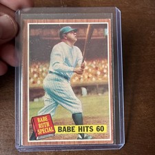 Topps 1962 Babe Ruth Special Babe Hits 60 #139 Yankees Baseball Card
