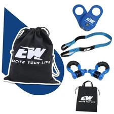  3" x8' Tree Saver Winch Towing Strap, 3/4" D Ring Steel D Ring Shackles