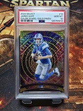 Panini 2024 Select Jared Goff #19 Color Wheel Gold Prizm /10 Lions PSA 10