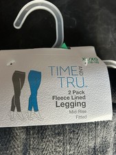 2 Pack Time And Tru Leggings Fleece Lined 1 Black 1 Grey XL/XG 16-18 NEW