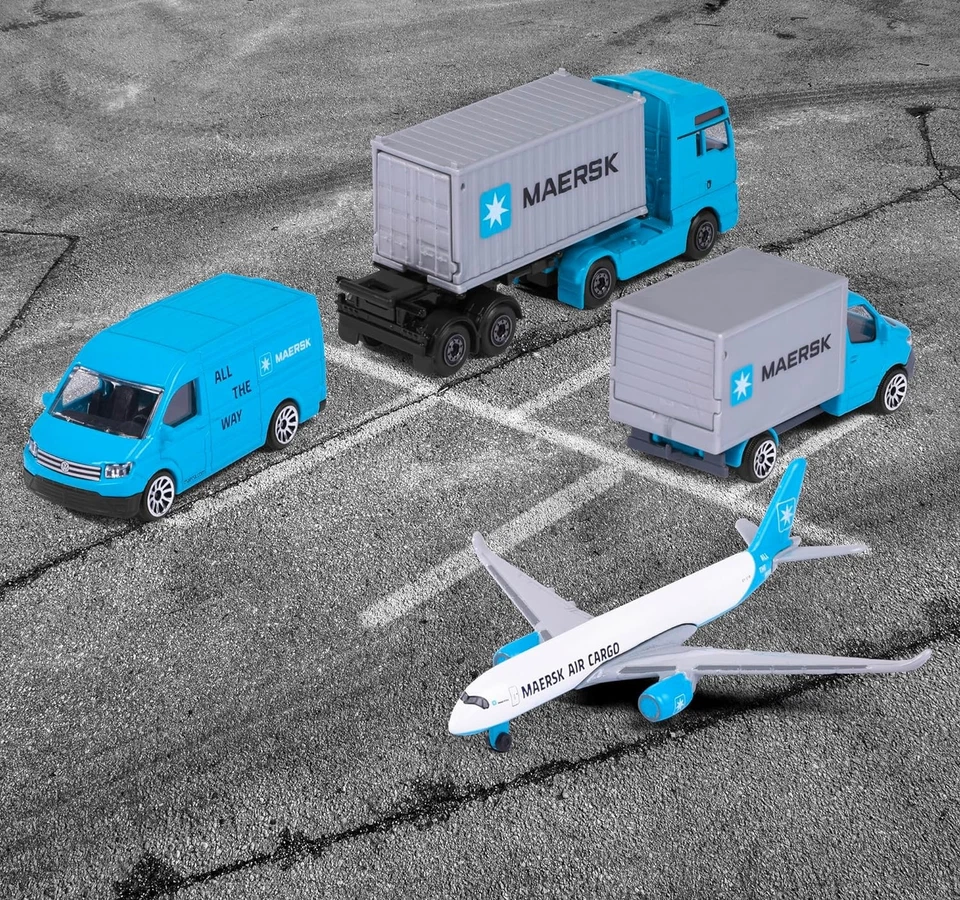 Majorette 212057290 MAERSK Transport Vehicles (Gift Set) Airplane, truck Die-cas - Image 3 of 4