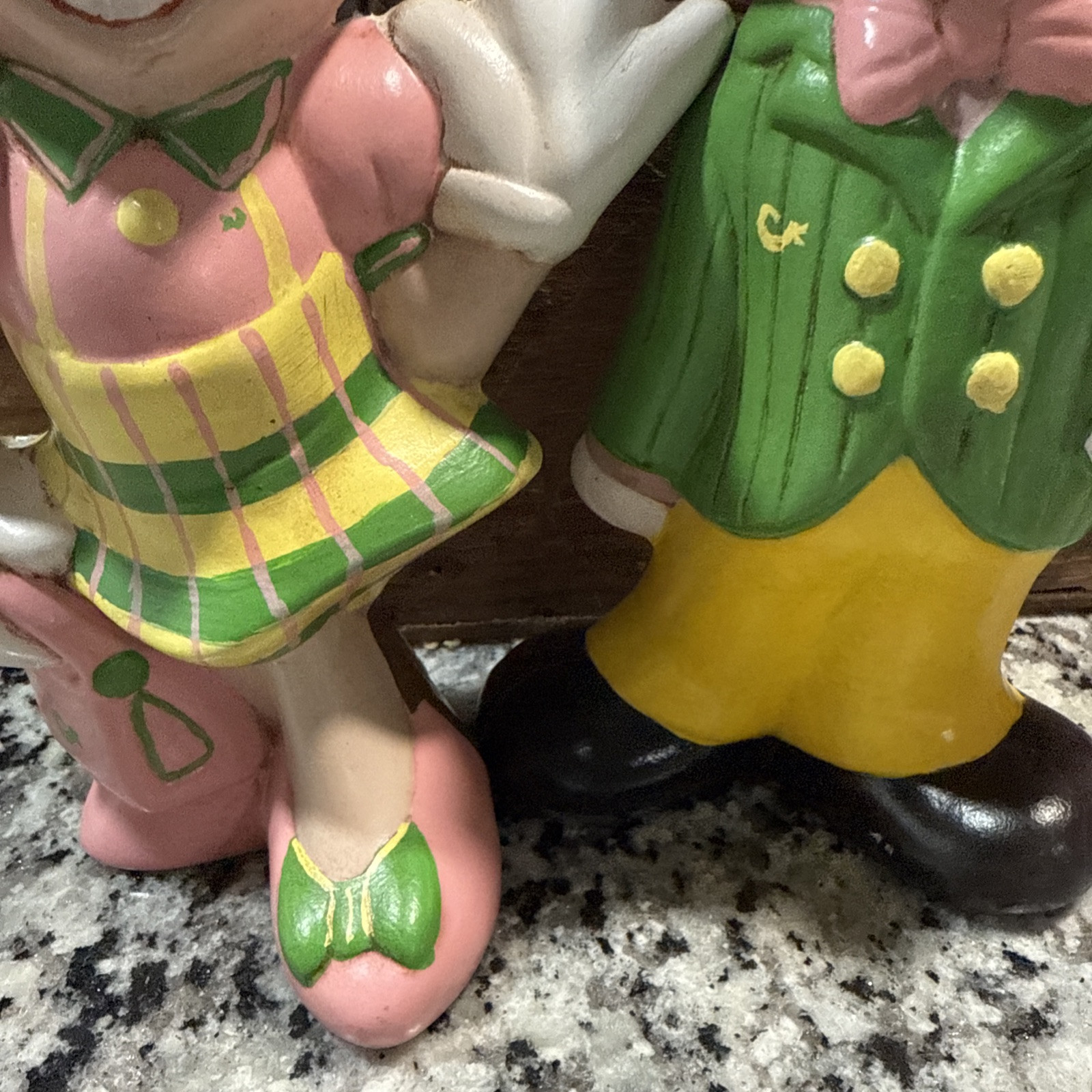 Vintage Walt Disney Mickey Minnie 9"Hand Painted Ceramic Figurines 1970s