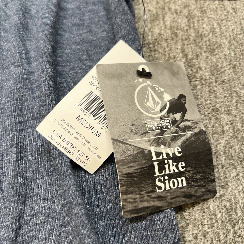 VOLCOM Hawaii T-Shirt Men's Medium Charcoal Gray Heather Modern Fit Bold (029) - Image 3 of 4