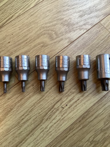 WERA 6 Piece 1/2" Sq. TORX Socket Set used 