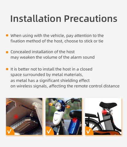 Loud 113 dB Wireless Anti-Theft Vibration Alarm, Bike Security Alarm - Picture 12 of 24