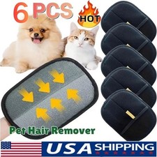 6PC Electrostatic Pet Hair Removal Gloves Brush Double-sided Pet Grooming Gloves
