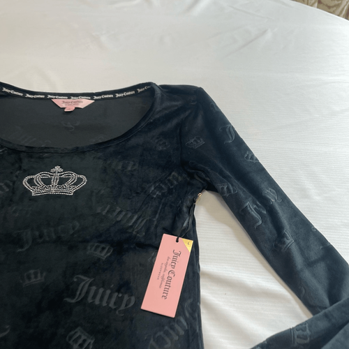 NWT Juicy Couture Black Velvet Dress Size Large New - Picture 3 of 9