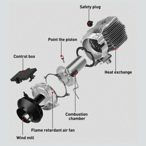 8KW 12V Air Diesel Heater Car Boat Truck RV Quiet Parking Heater Digital Switch - Imagen 9 de 12