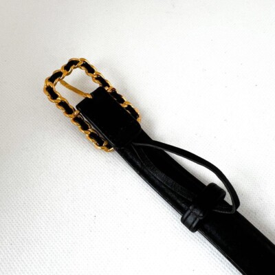 CHANEL CC Logo Charm Leather Black Belt Size 65 26 Used from