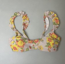 American Eagle AERIE Ruffle Scoop Bandeau Bikini Top Swim Beach Size XS