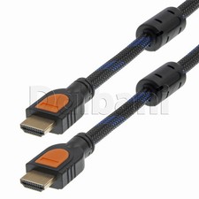New 33ft Premium High Speed Braided HDMI Cable 1080P Full HD TV 720P Black Blue