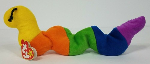 Vintage NWT Ty INCH the rainbow inchworm beanbag plush 4044 DOB 9/3/1995 - Picture 2 of 9