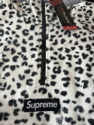 Supreme Polartec Leopard Facemask Half Zip Hooded Sweatshirt