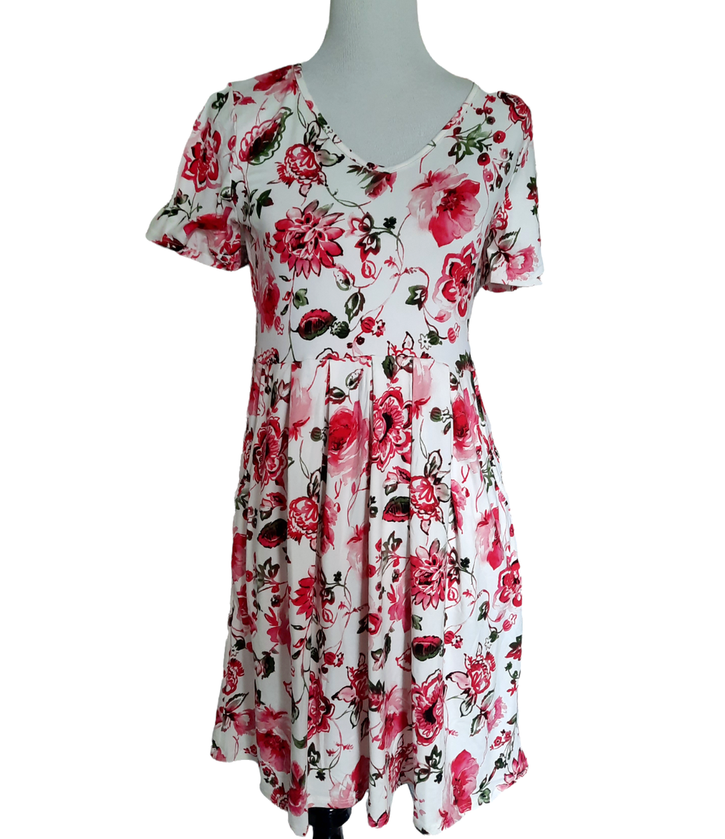 Lalo and company fit and flare summer dress, pink, green size M | eBay