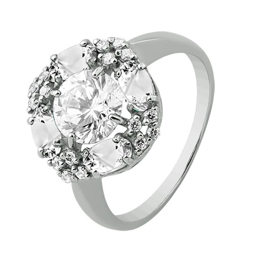 Ring Fingerring SilberringDamenring Ring für Frauen Zirkonia Steine Damenschmuck - Bild 1 von 3