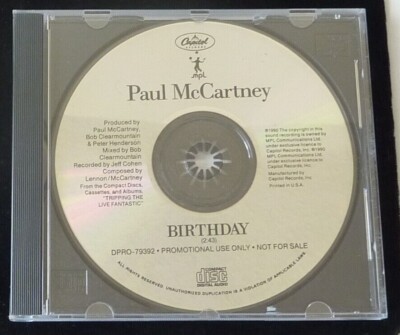 PAUL McCARTNEY BIRTHDAY 1990 NEW UNPLAYED SINGLE TRACK PROMO CD